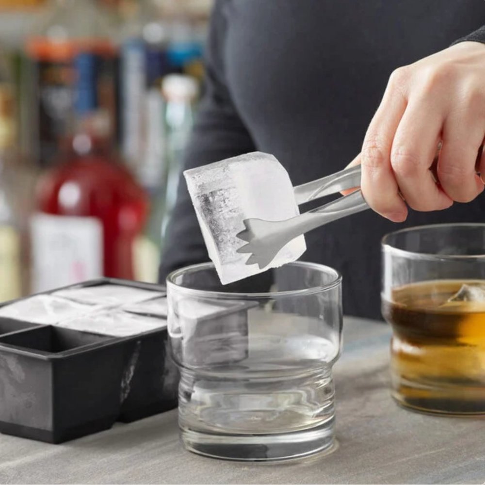 Silicone Ice Cube Trays Bundle 2 Pack Large Square Cube Round Sphere Molds Black - Picture 8 of 12